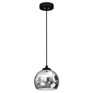 Nowoczesna lampa wisząca czarna chrom 1xE27
