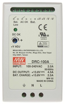 КОММУТАЦИОННЫЙ БУФЕРНЫЙ ИСТОЧНИК ПИТАНИЯ DRC-100A MEAN WELL