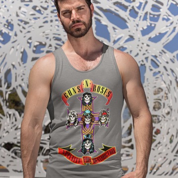 TANK TOP HORROR/ROCK GUNS N ROSES РОЗ-КРЕСТ