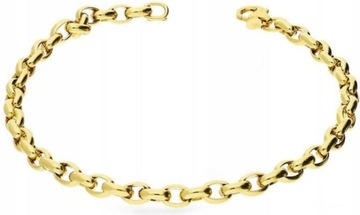 Złota bransoletka 585 łańcuchowa grube rolo 5,26g wyjątkowy wzór na prezent