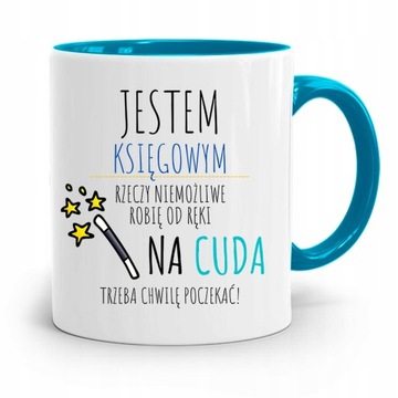 KUBEK BŁĘKITNY PREZENT DLA KSIĘGOWEJ KSIĘGOWEGO z Nadrukiem ze Zdjęciem