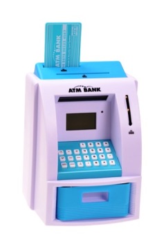 КОПИЛКА Детский Сейф АТМ С КОНВЕРТЕРОМ КАРТ НА ПОЛЬСКИЕ