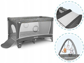 Łóżeczko turystyczne FLOWER grey scandi