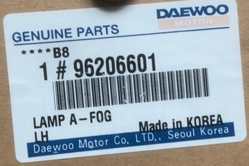 HALOGEN DAEWOO LEGANZA PŘEDNÍ LEVÝ OE 96206601