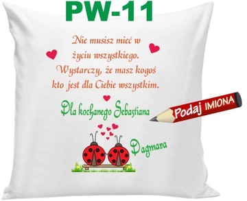 Poduszka na Walentynki ona on żona mąż + Imię imiona WZORY