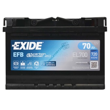 АККУМУЛЯТОРНАЯ БАТАРЕЯ EXIDE EFB STARTSTOP 70 Ач 760 А EL700 НОВЕЙШАЯ МОДЕЛЬ!