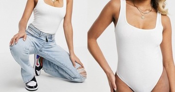 DESIGN Petite Białe body na ramiączkach S (36)