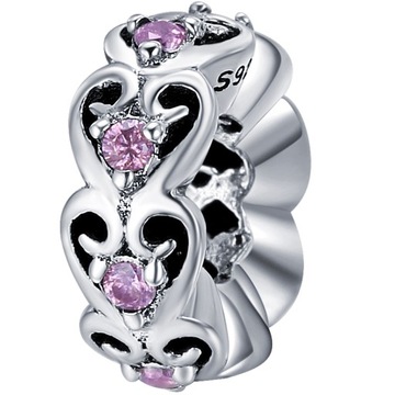 Charms Koralik KWIATY Bransoletki srebro pr.925