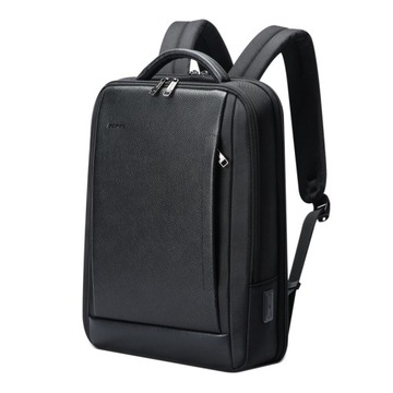 Skórzany plecak męski plecak biznesowy USB laptop