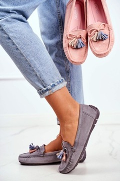 СЕРЫЕ МОКАСИНЫ, ПРОФИЛИРОВАННАЯ Стелька, ЛЕГКИЕ 36