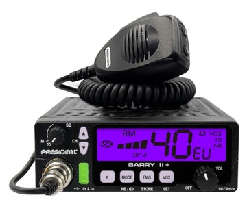 Радиоприемник CB PRESIDENT BARRY 2 II + PLUS AM/FM 12/24 В радиоприемник SIBI