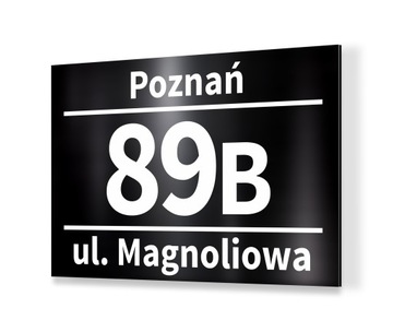 Tabliczka tablica ADRESOWA CZARNA B1. Nr domu20x30