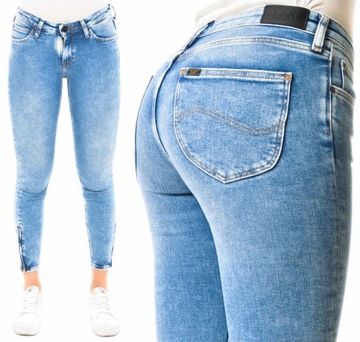 LEE spodnie BLUE skinny SCARLETT CROPPED W27 L31
