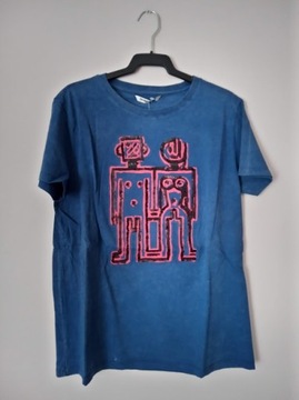 Desigual t shirt koszulka indigo ROBOT małe L