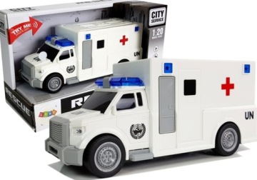 Швидка допомога Швидка допомога Масштаб 1:20 Привід Інерційний Звук і Світло Білий