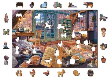 Puzzle Drewniane Cosy Cabin 500 +5 elementów