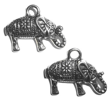 ZAWIESZKI CHARMS SŁONIKI SŁOŃ INDYJSKI 7szt 17mm SŁONIK ZAWIESZKA WISIOREK