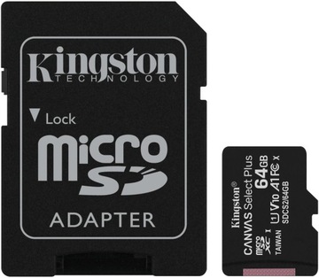 КАРТА ПАМЯТИ KINGSTON MICRO SD 64 ГБ АДАПТЕР 100 МБ