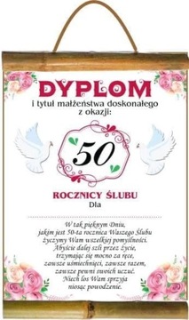 Dyplom Prezent z Okazji 50 Rocznicy Ślubu