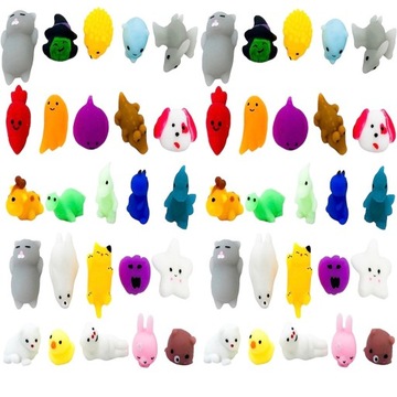 GNIOTKI SQUISHY MOCHI GNIOTEK ZESTAW XXL 50 SZT ANTYSTRESOWA ZABAWKA DZIECI