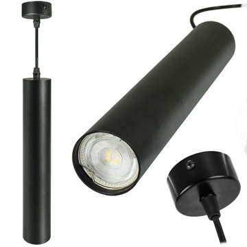 Lampa Wisząca Żyrandol Plafon Tuba Metal LED GU10