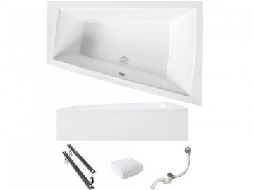 BESCO Wanna 180x125 Intima Duo Prawa z białą obudową + Syfon