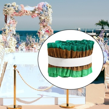 2 шт. Мятая бумага в рулоне. Ленты из креповой бумаги. Коричневый и зеленый фон.