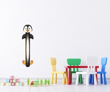 МЕРА ВЫСОТЫ, наклейка на стену ВЕСЕЛЫЙ ПИНГВИН