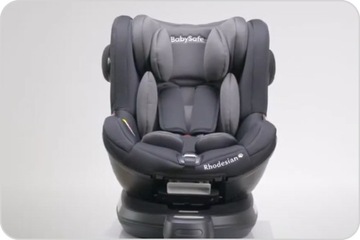 Fotelik samochodowy BabySafe Rhodesian 0-18 kg Grey przodem tyłem
