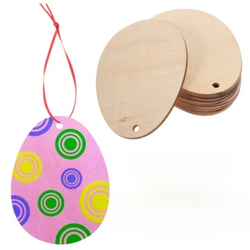10 шт. ДЕКОРАТИВНАЯ ДЕРЕВЯННАЯ ЩЕПКА 100 ММ С ОТВЕРСТИЕМ В ФОРМЕ ЯЙЦА