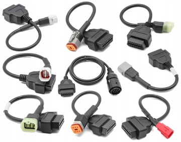 ZESTAW 9 ADAPTERÓW OBD 2 DO MOTOCYKLI DIAGNOSTYKA