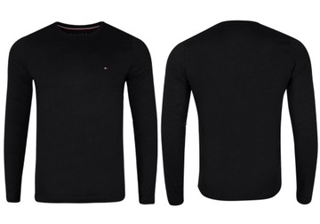 TOMMY HILFIGER TRIČKO S DLHÝM RUKÁVOM TOMMY LOGO LONG SLEEVE BLACK r.M