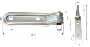 БОКОВАЯ ПЕТЛЯ С РУЧКОЙ ПОЛНОЕ КРЕПЛЕНИЕ К СТОРОНЕ ПРИЦЕПА