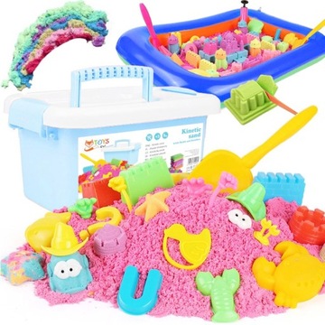 Piasek kinetyczny PIASKOWNICA kinetic sand zestaw XL FOREMKI dla dzieci 5kg