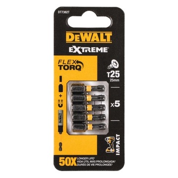 DT7382T DEWALT Bity udarowe T25x25mm Torsion 5szt