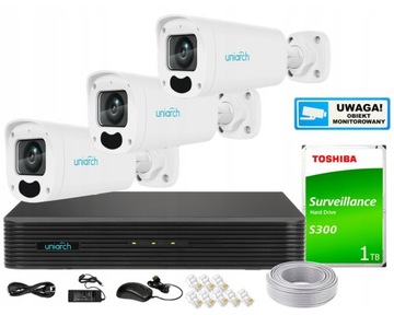 Zestaw Monitoringu IP UNIARCH 4Mpx 3 Kamery IPC-B314-APKZ