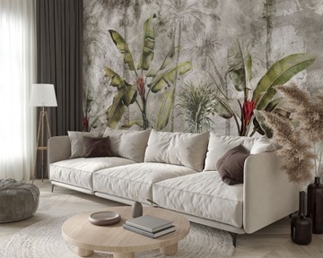 ВИНИЛОВЫЕ НАСТЕННЫЕ ОБОИ ТРОПИЧЕСКИЙ ЛЕС БЕТОН на заказ