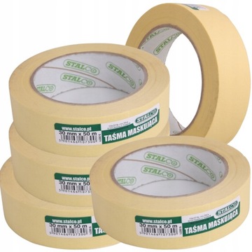 TAŚMA MALARSKA PAPIEROWA MASKUJĄCA DO ZABEZPIECZANIA 30x50 DOBRZE TRZYMA 5X