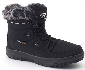 BUTY ZIMOWE ŚNIEGOWCE AMERICAN SN29 TRAPERY OCIEPLANE SOFTSHELL CZARNE 40