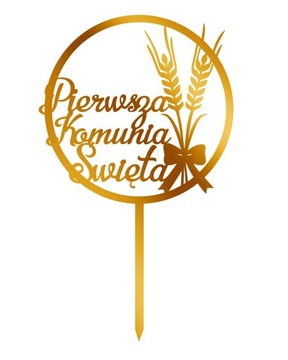Złoty topper komunijny na tort TKZ-13