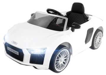 AUTO NA AKUMULATOR PILOT CABRIO AUDI R8 SPYDER 2.4G DLA DZIECI ŚWIATŁA LED
