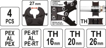 ГРУНТОВОЧНАЯ МАШИНА ДЛЯ ТРУБНЫХ ПРЕССОВ PEX-AL-PEX TH16 - 26 YATO