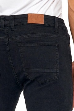 Spodnie Jeansowe Męskie Klasyczne Czarne MORAJ -32