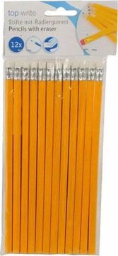 Ołówek HB z gumką zestaw ołówków dla dzieci dorosłych TOPWRITE x12
