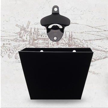 Настенная открывалка для бутылок безалкогольных напитков с черной бочкой Collect