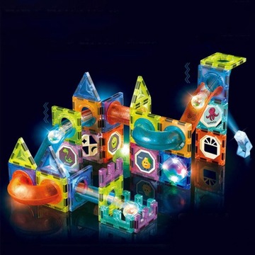 МАГНИТНЫЕ СТРОИТЕЛЬНЫЕ БЛОКИ, СВЕТЯЩИЕСЯ, 75 EL