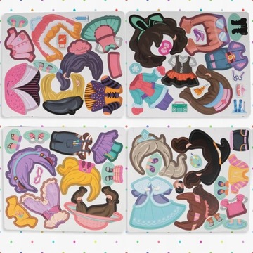 МАГНИТНАЯ ПАЗЛ-ПАЗЗЛ КРЕАТИВНАЯ ОДЕЖДА ДЕВУШКИ ОДЕВАЛКА