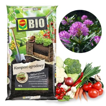 ZIEMIA PODŁOŻE KOMPOST OGRODOWY BIO UŻYŹNIA GLEBĘ ZAWIERA HUMUS 15L COMPO