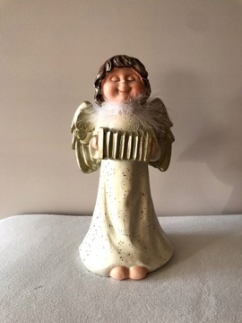 Figurka anioła 30 cm ANIOŁEK ŚWIĄTECZNY ZŁOTY