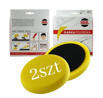 GĄBKA POLERSKA ŻÓŁTY 150mm mocowany na rzep 125mm